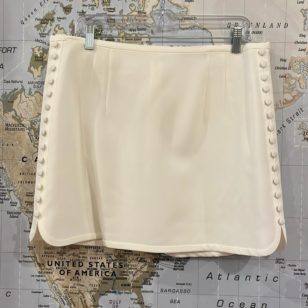 NWT Zara White Side Button Skirt Size CL